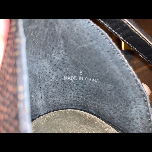 Bebe Black & Gold Platform Sandals - Picture 8 of 8